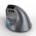 Grey Bluetooth vertical mouse with handheld grip design and wireless charging capability