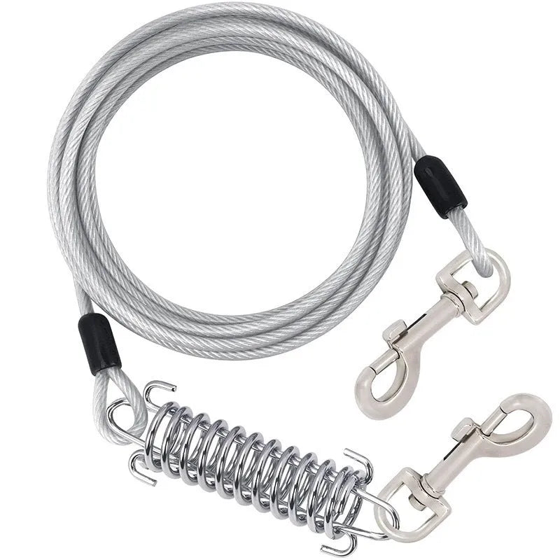 Anti-bite dog leash with steel wire core and Martin buckle stud, thick rope design, available in multiple colours and lengths