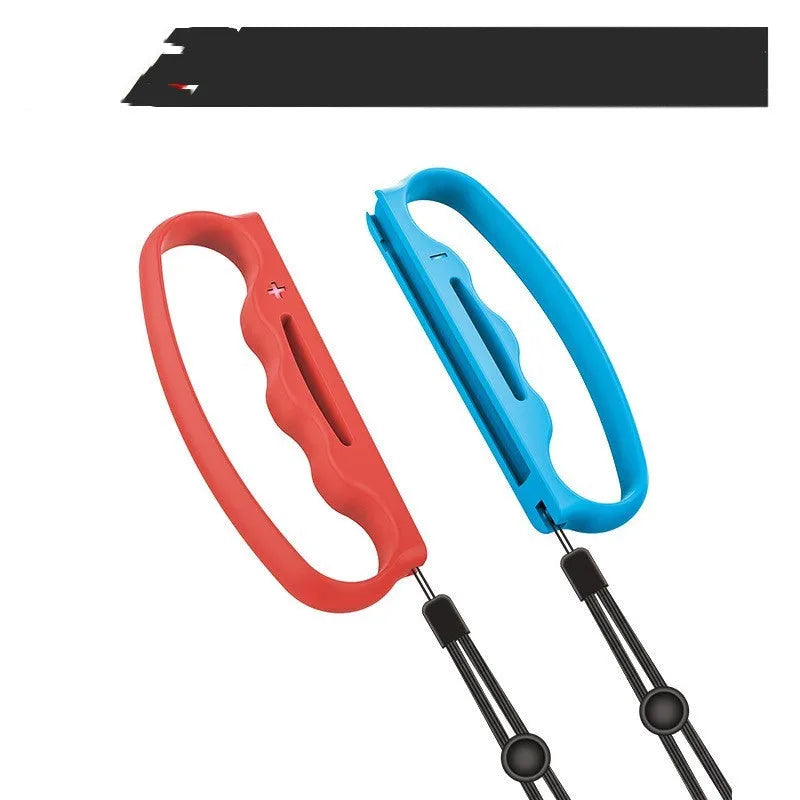 Black and blue Joy-Con controller grips with hand ropes for Nintendo Switch boxing games