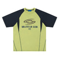Men's blue hip hop letter print cotton t-shirt with raglan sleeves in loose fit