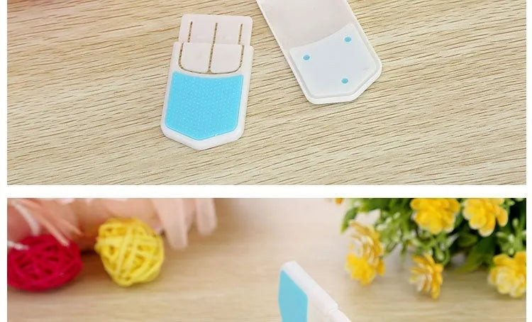 White ABS plastic corner drawer child safety lock with adhesive tape, pack of 5