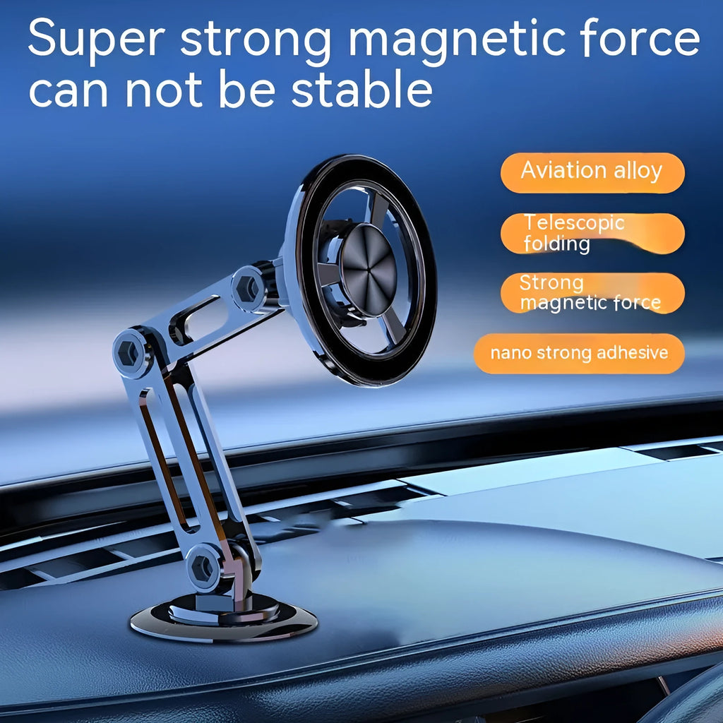 All-metal magnetic car phone holder in multiple colours with magnetic rings and spare adhesive pads
