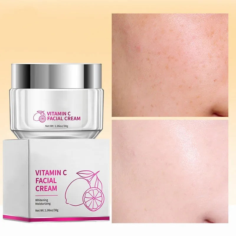 30g Vitamin C face cream pot for universal skin types, showing product dimensions.