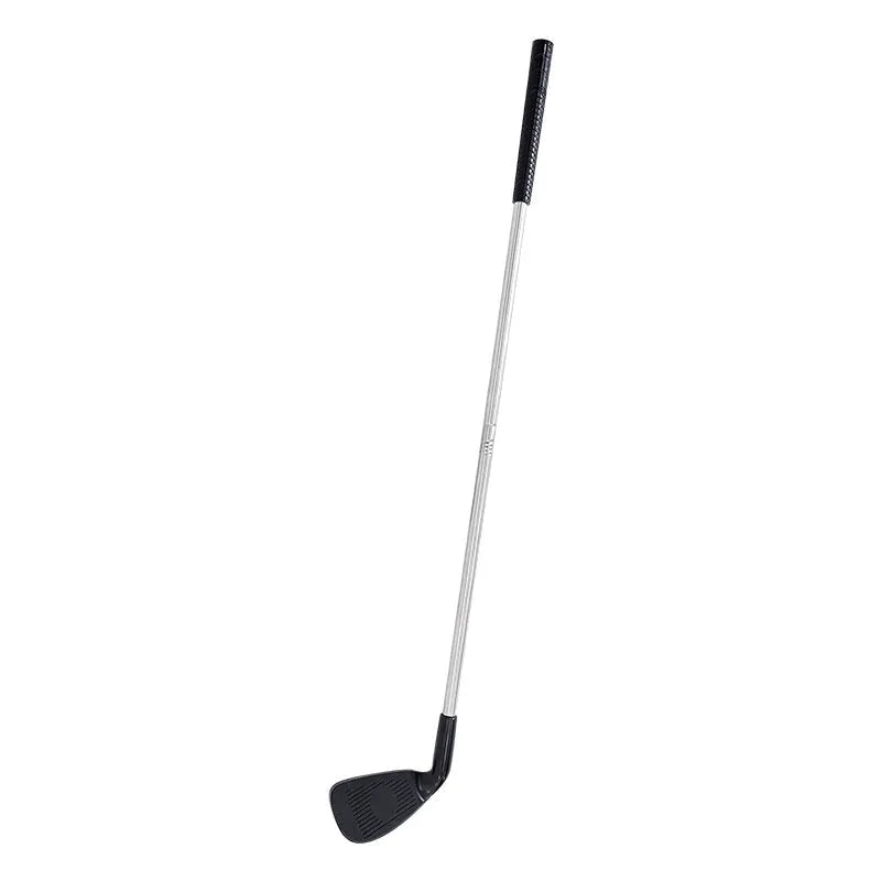 Metal golf club set showing adult and children's colour options for outdoor sports use