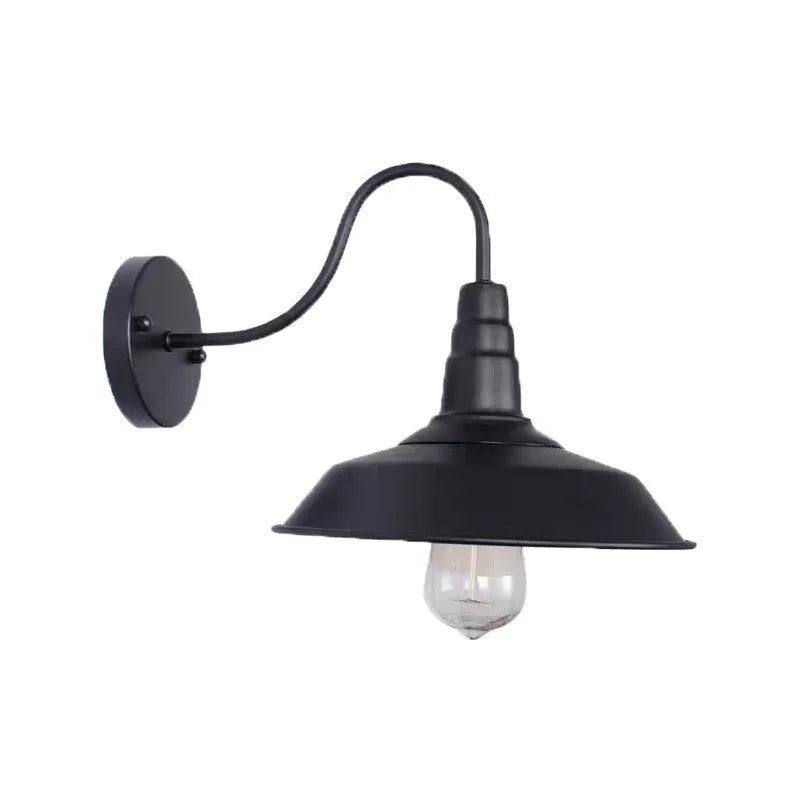 Retro villa courtyard wall lamp in silver or copper finish with right-angle or bevel design