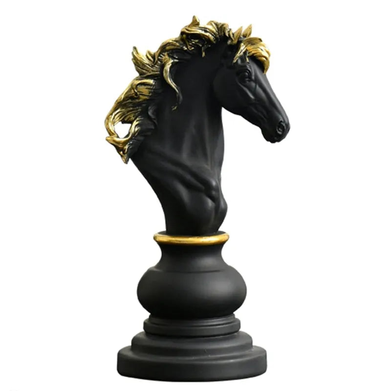 Creative chess resin ornaments synthetic resin European style medium black white warhorse king queen