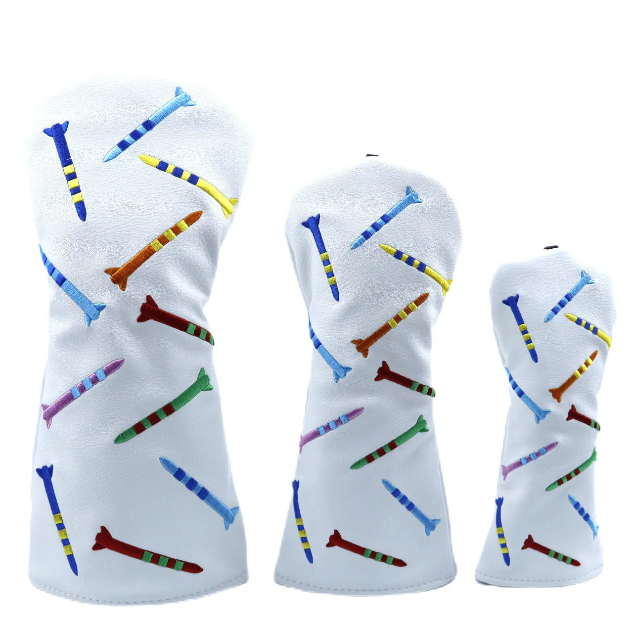 Black and white PU foam golf practice wooden pole sets in three different sizes