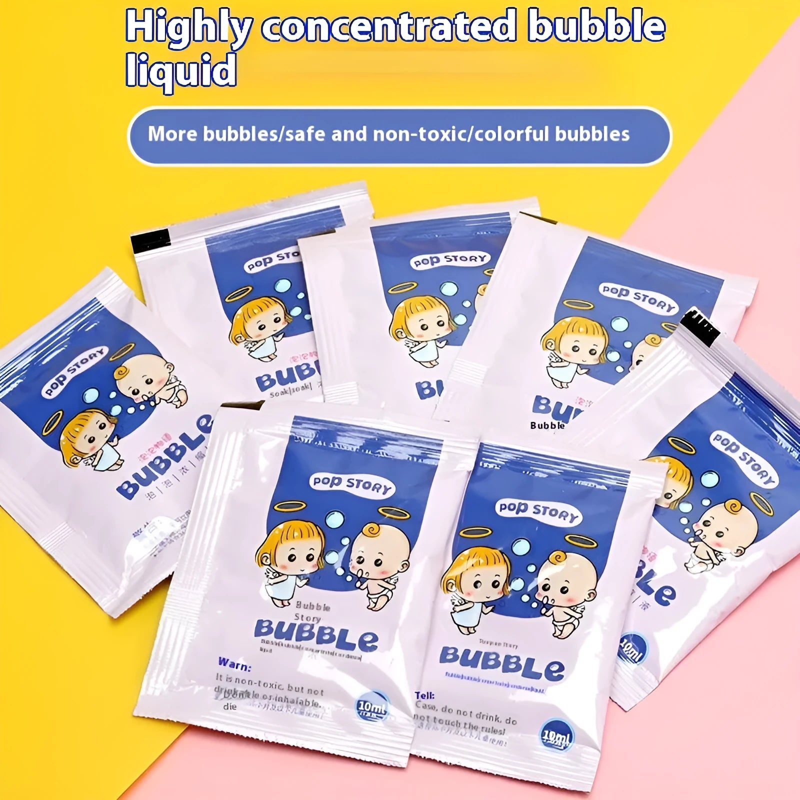 10ml high concentration bubble liquid refill in plastic bottle for children's bubble machine