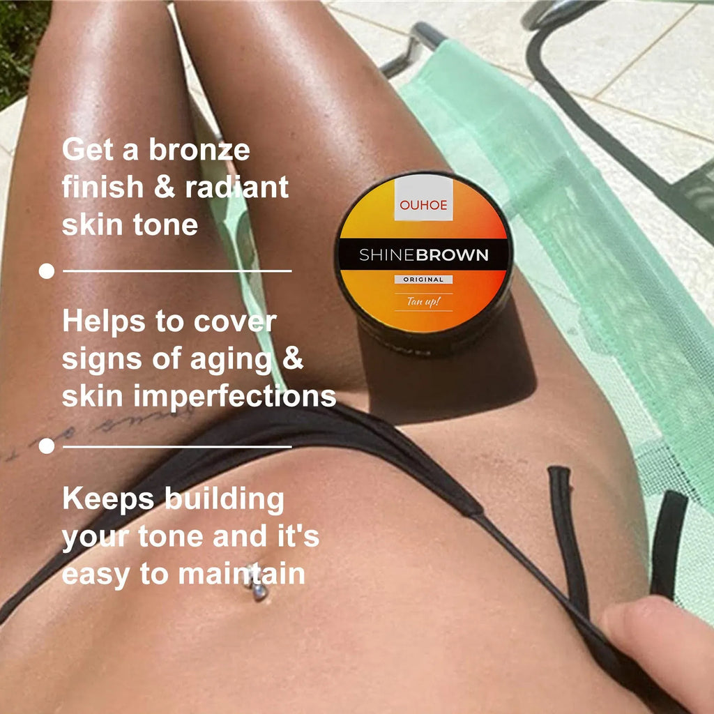 Tanning cream and aloe vera gel set for sunbed or beach tanning with after sun relief