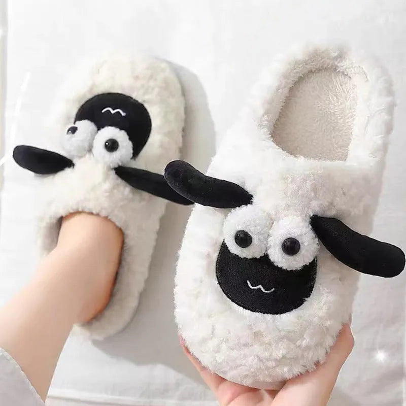 Lamb thermal cotton slip-on slippers in brown colour with suede upper and PVC sole