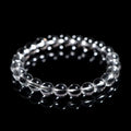 Natural Donghai old mine white crystal bracelet with round beads in a geometric single circle design.
