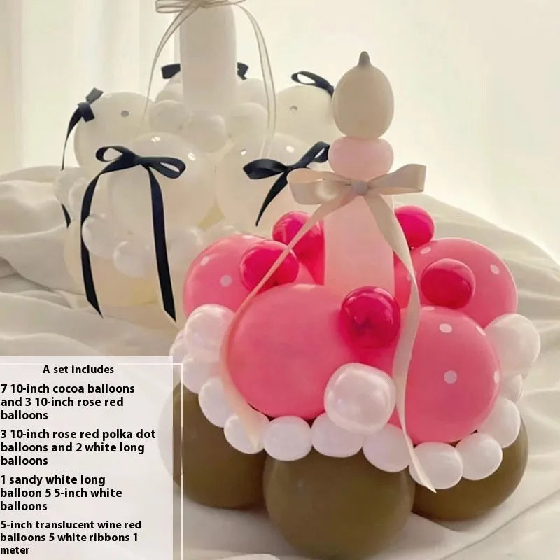 Finished round balloon bouquet DIY set for cake decorations in a choice of ten styles.