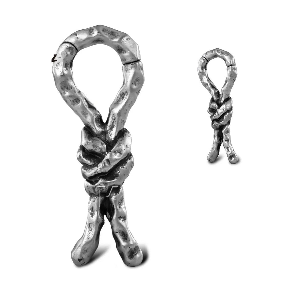 Copper creative bends and hitches piercing earrings for auricle, 4mm size, retro unisex style