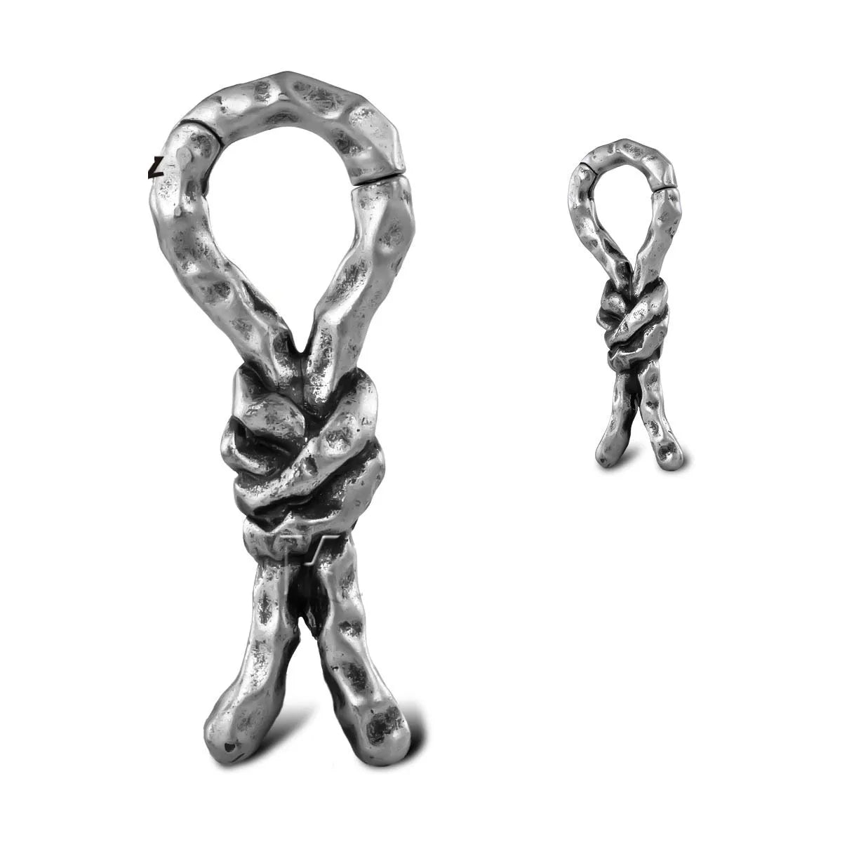 Copper creative bends and hitches piercing earrings for auricle, 4mm size, retro unisex style