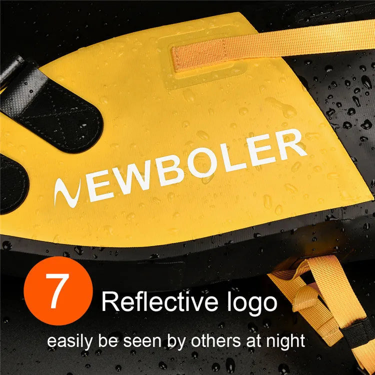Waterproof PVC bicycle tail bag in black, green or yellow with 13L capacity for outdoor cycling