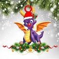 Dinosaur dragon egg Christmas pendant in acrylic, 8cm, one of 18 colour styles