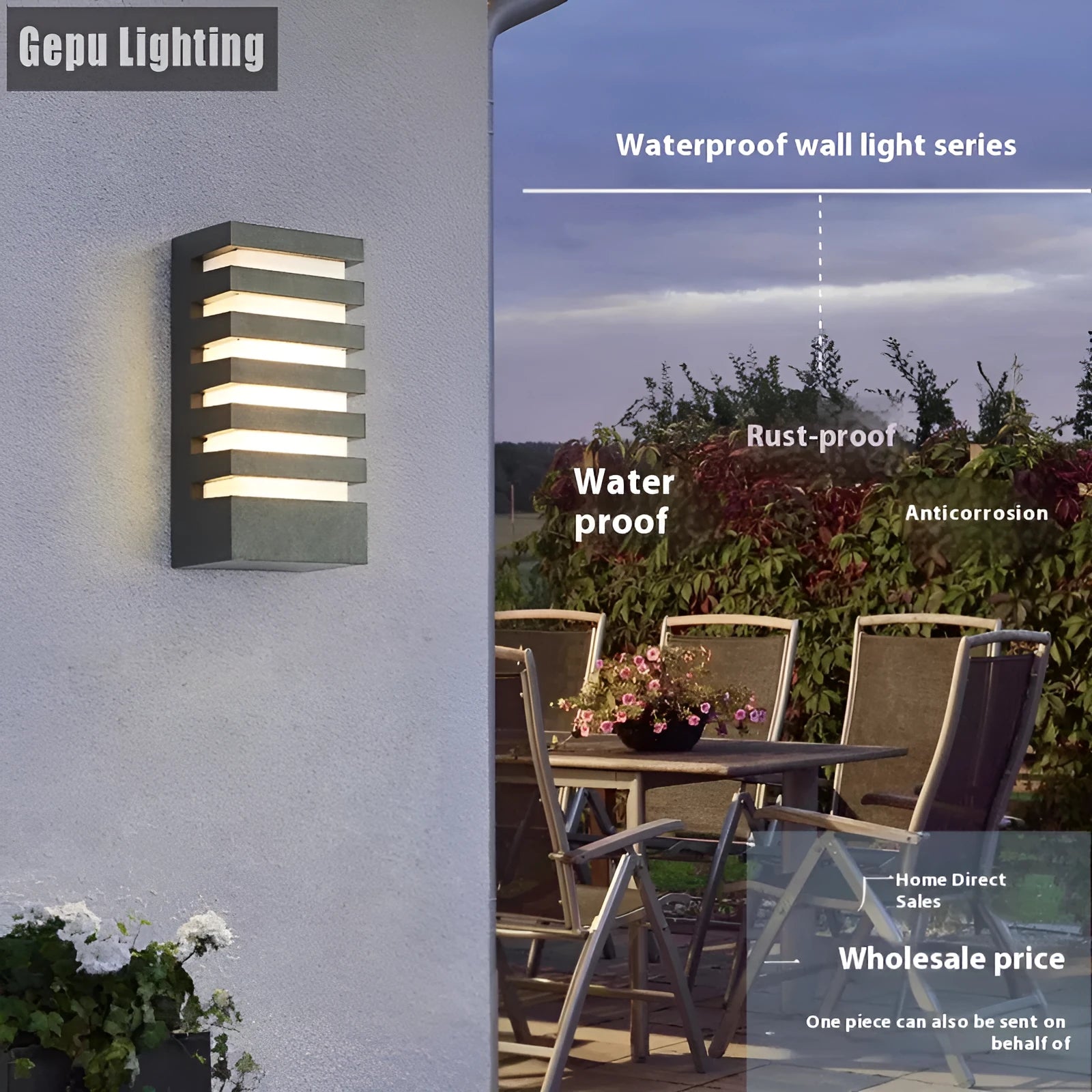 Modern minimalist outdoor wall lamp in aluminium alloy with IP55 rating