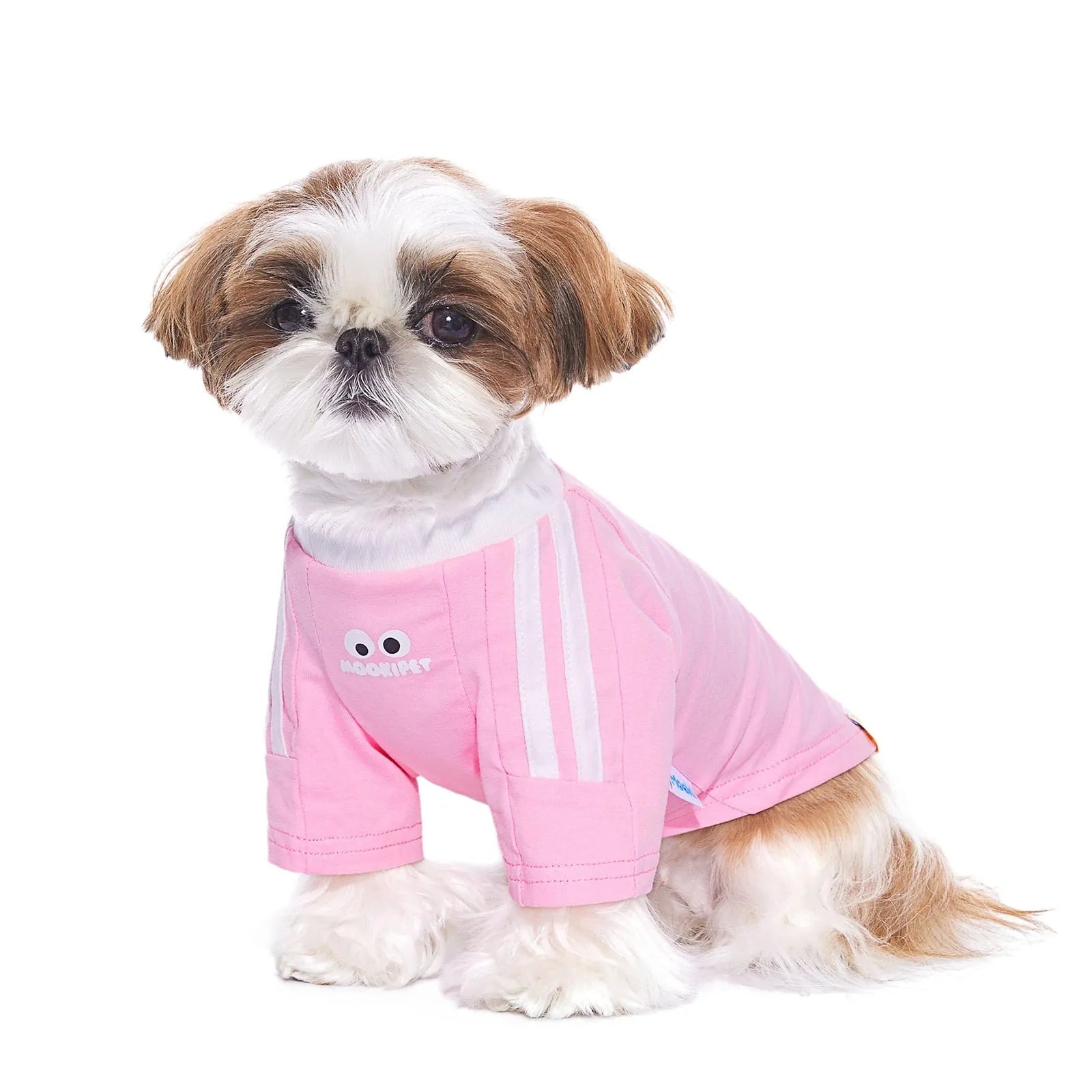 Thin casual pet clothing for small dogs and cats, available in pink and blue, sizes XXS to XXL