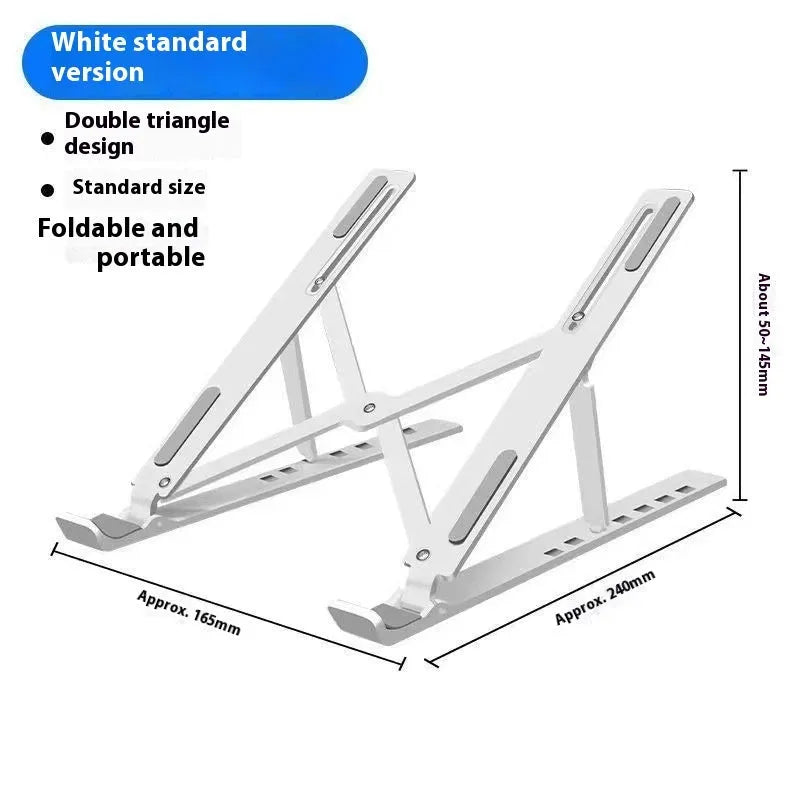 N3 aluminium alloy folding laptop stand in silver colour showing 16-18 inch size with cloth storage bag