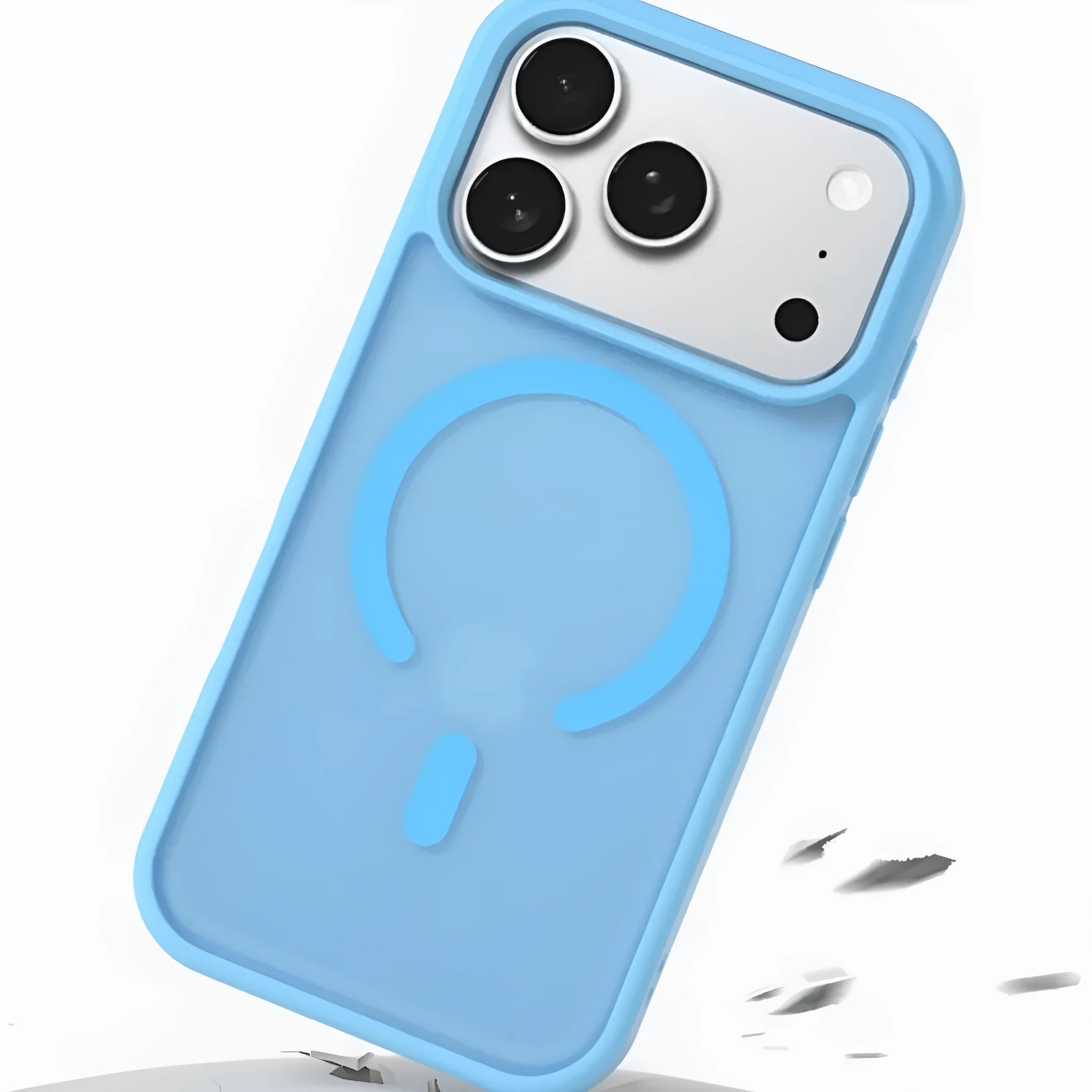 Skin-sensitive magnetic phone case frosted translucent drop-resistant cover for iPhone in black