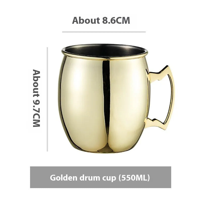 Copper plated stainless steel Moscow mule cup in a choice of hammered or smooth finish and multiple colours.