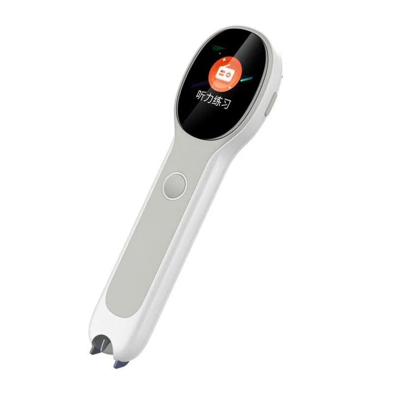 Universal reading pen electronic language learning device in white with USB charging cable