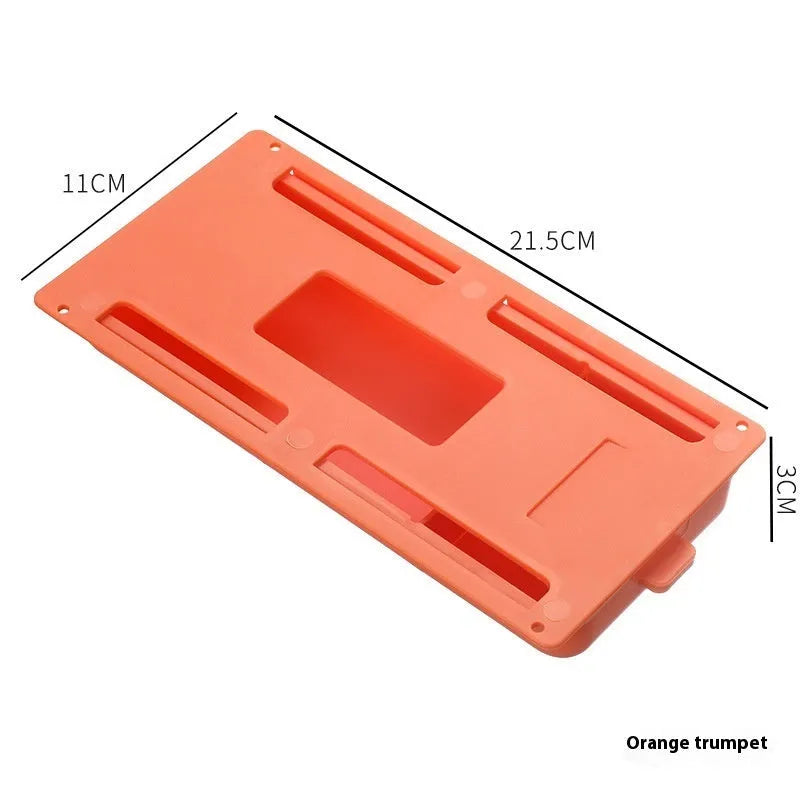 Adhesive-mounted plastic storage drawer with covered design and internal grid compartments