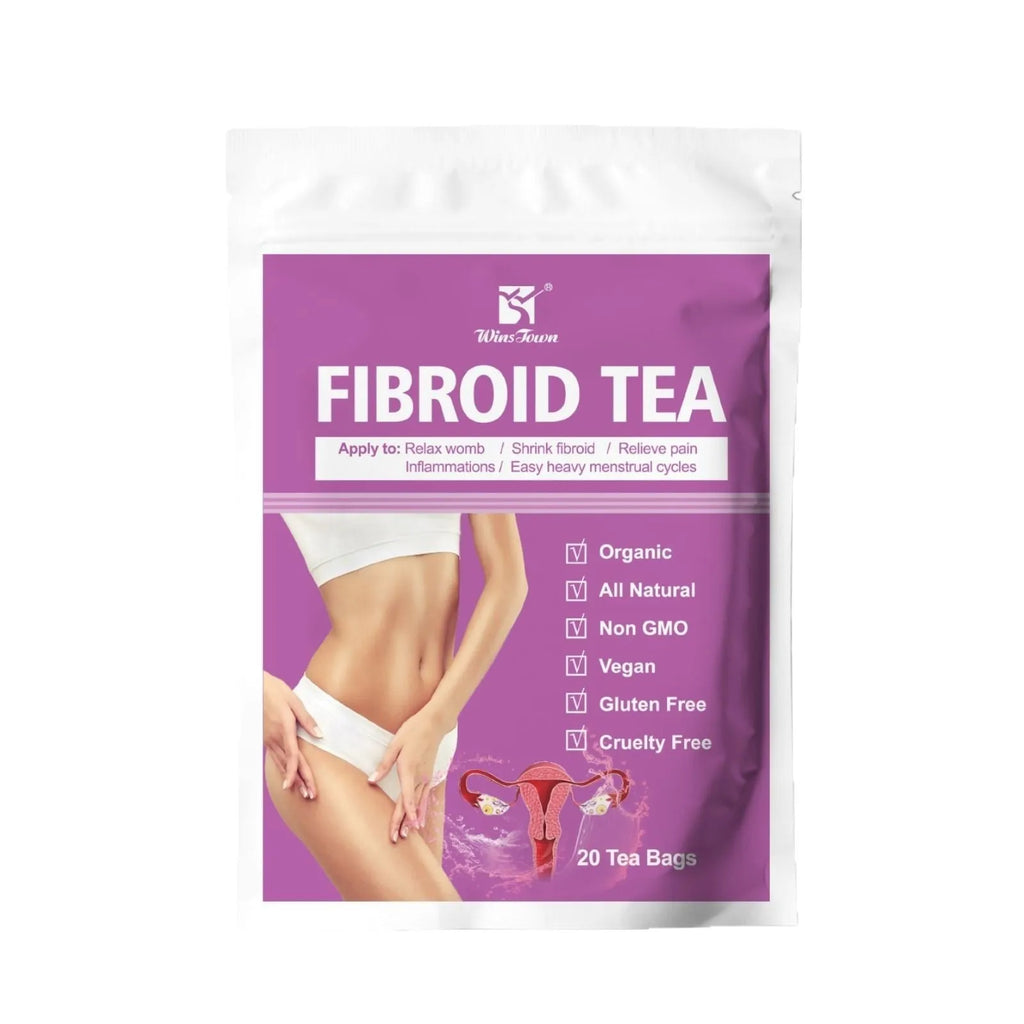 Single pack of C83 Winstown Fibroid Tea herbal tea bags on a plain background.