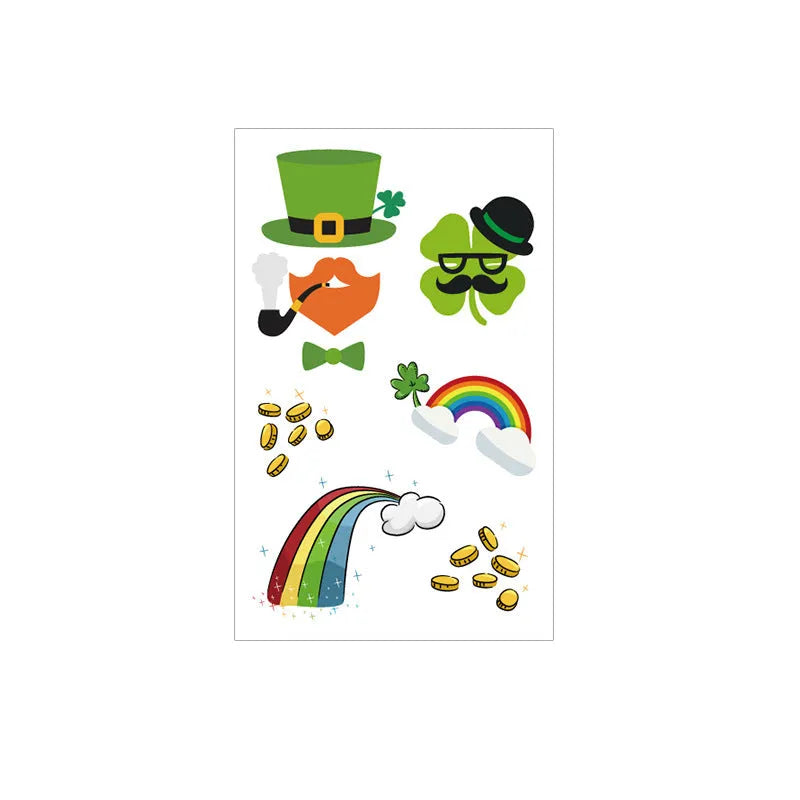 St. Patrick's Day clover tattoo sticker paper measuring 120×75mm with water transfer printing