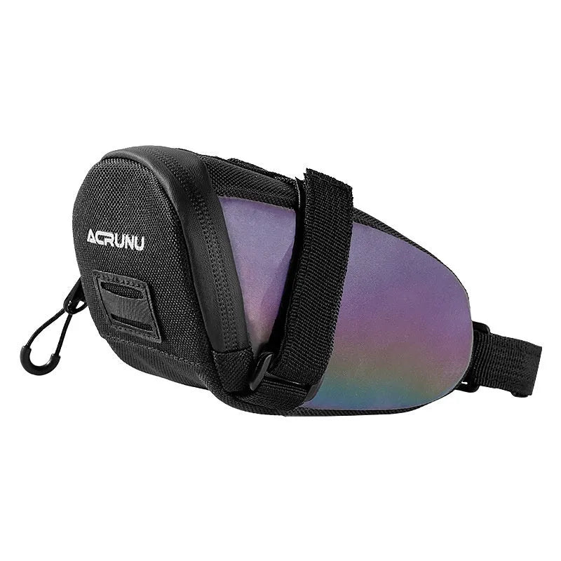 Bicycle waterproof rear bag with hanging taillight in black, 15x8x8cm capacity 1.5L, composite fabric, shows saddle attachment