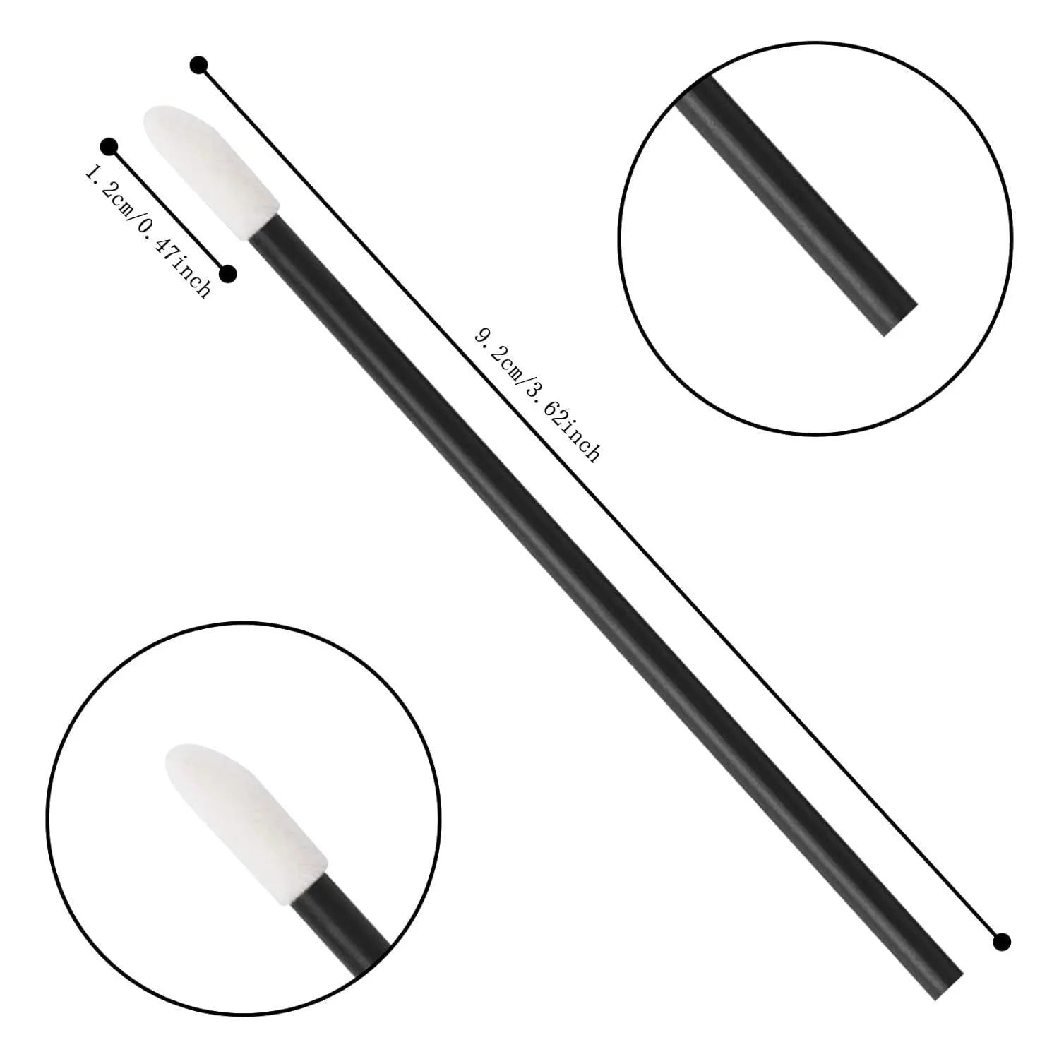 Pack of disposable lip brush applicators with coloured handles and flocked brush tips on a white background