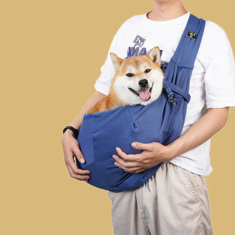 Folding cat messenger backpack in multiple colours showing breathable design and adjustable shoulder strap