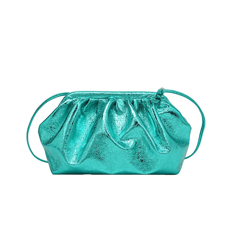 PU hair clip shoulder crossbody bag with shell shape design and crossbody strap
