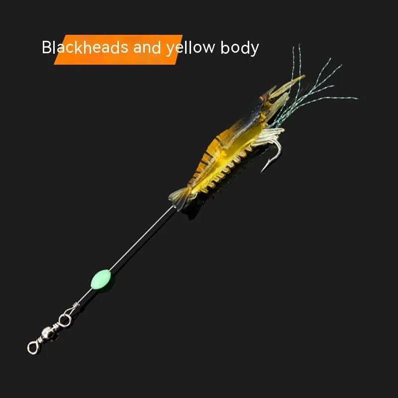 Luer soft fishing lures in six colours including luminous options with 4 cm hooks
