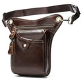 Retro brown crazy horse leather satchel bag for men with flap closure.
