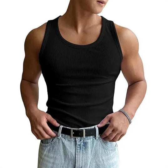 Men's tight-fit round neck sports T-shirt in polyester with wool lining