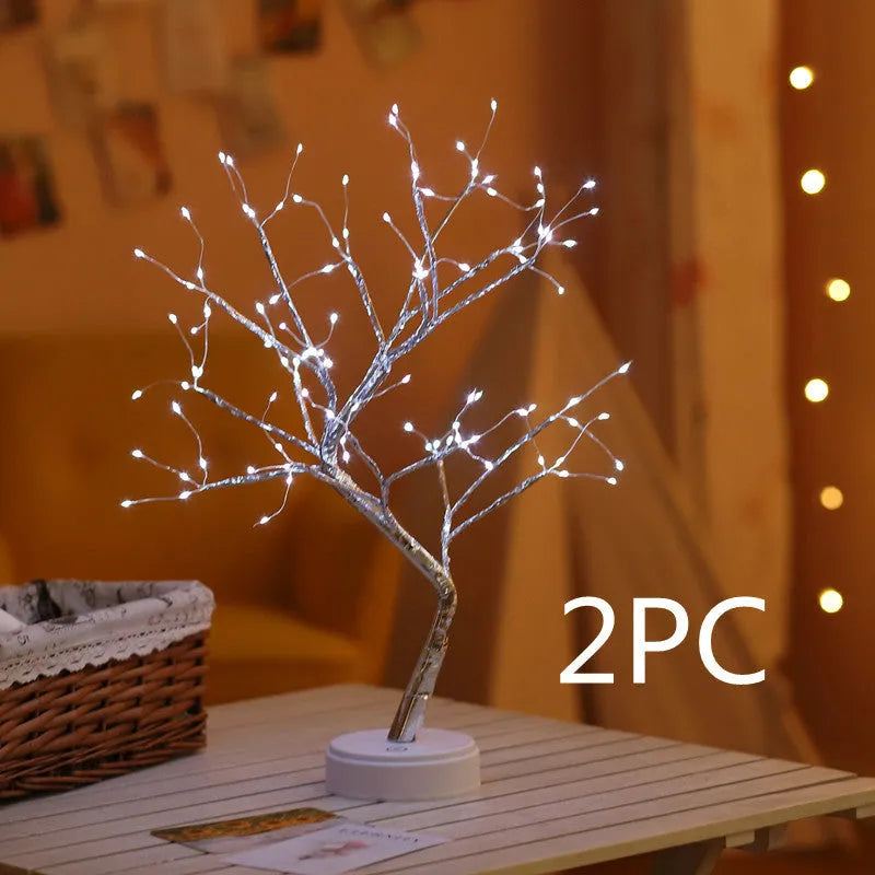 Christmas tree light with touch control, 108 LED firefly lights, USB powered decoration
