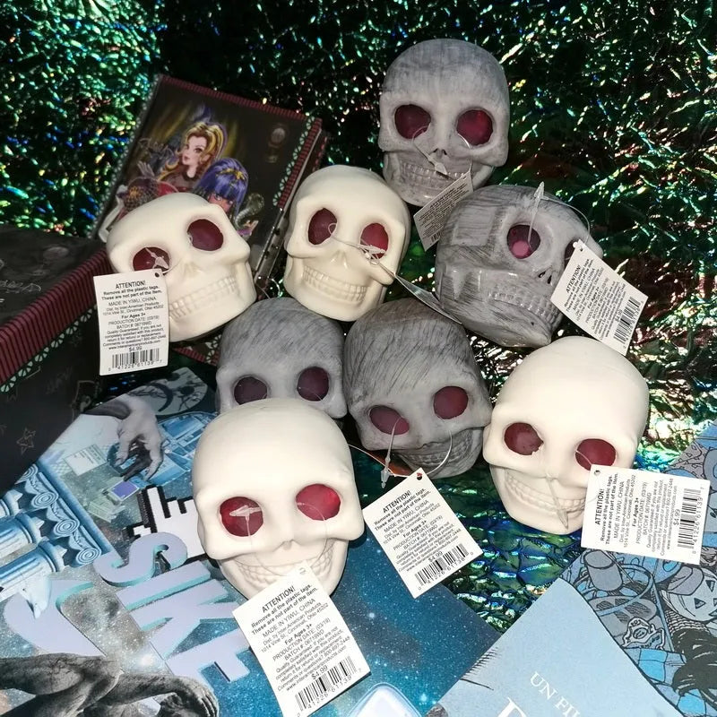 Grey skeleton monster pinch music decompression ball toy 8 by 7 centimetres