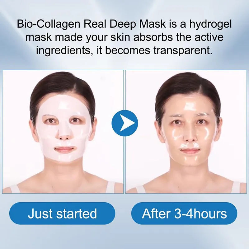 Deep Collagen Overnight Mask sheet mask with low molecular weight collagen for firming and hydrating skin, 34g