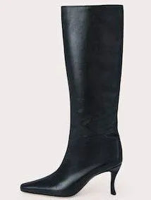 Women's square toe cowboy boots in microfibre available in multiple colours including black, snake pattern, and brown stone