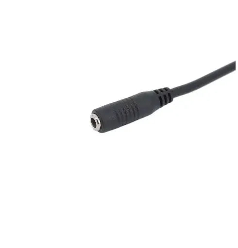 Black DC power cord with male to female plugs, copper core, 22AWG, for audio video use