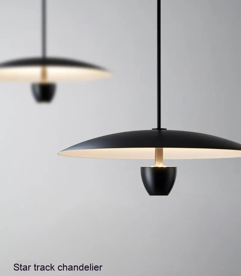 Modern minimalist black chandelier with Nordic design for dining room or bedroom