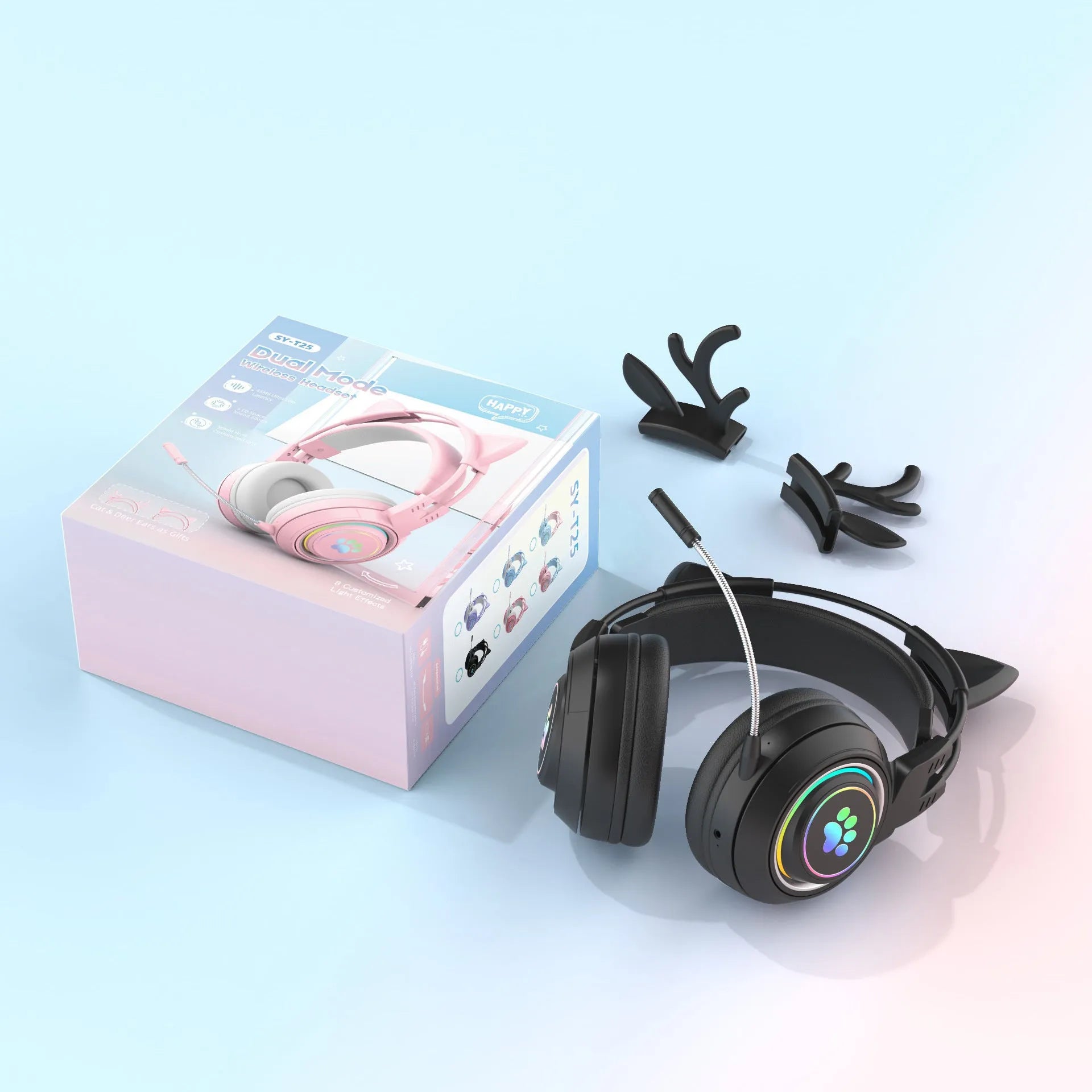 SY-T25 gradient colour wireless Bluetooth headset with ABS material and Jerry chipset