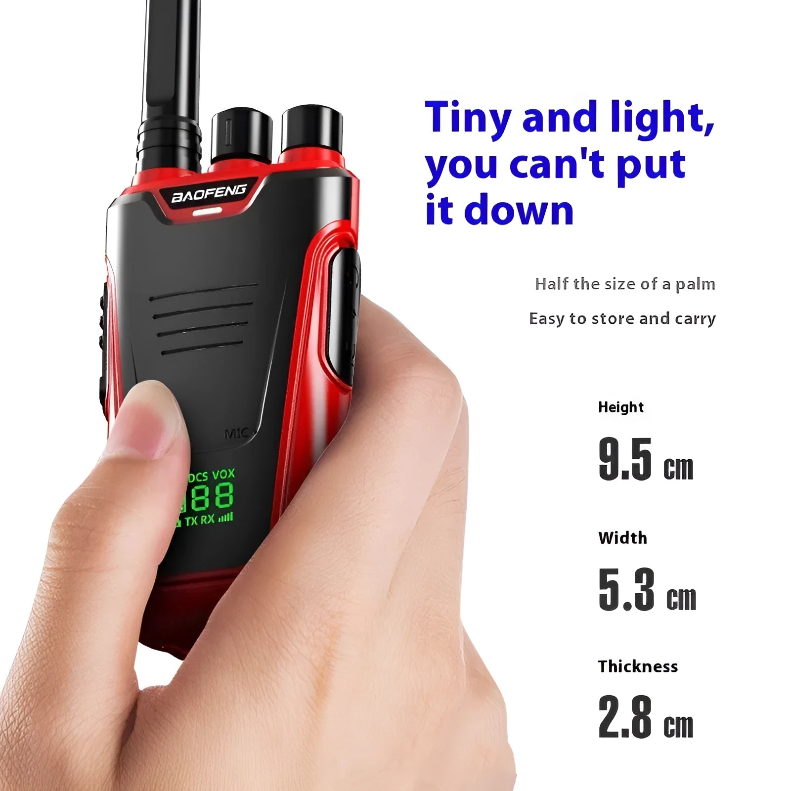 Red and yellow high-power 10W intercom with USB charging port, compact design for hotel or children's use.
