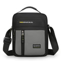 Men's casual nylon crossbody messenger bag in green, shown from the front with sewing thread detail.
