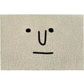 Square cartoon 'Mr. Big Nose' geometric pattern PVC floor mat with steel wire ring edge.