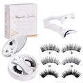 Magnetic false eyelashes inside a portable integrated soap holder case.