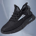 Men's mesh breathable sneaker in synthetic leather with lace-up front and EVA sole