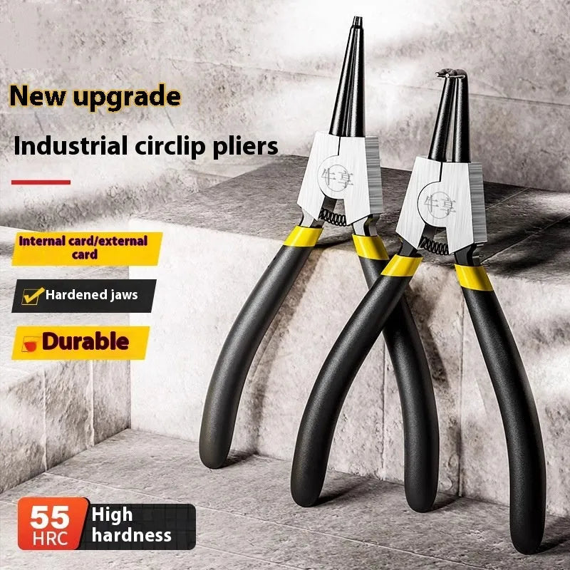 Boxed set of 4 industrial circlip pliers 7-inch high carbon steel for automotive repair