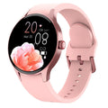 Smart Bluetooth sport watch with circular touchscreen display showing fitness metrics on wrist